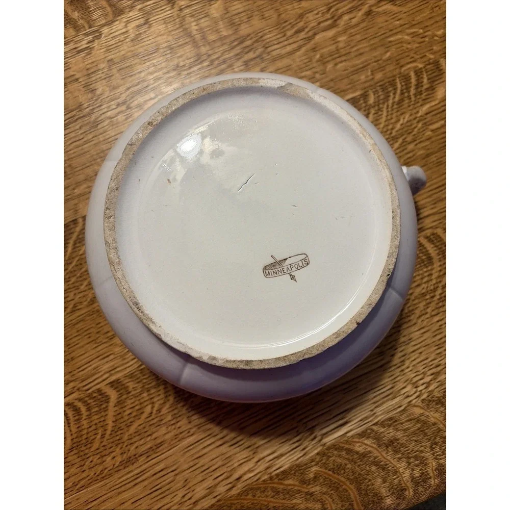 Antique Ironstone Chamberpot‎ Minneapolis Advertising Stamped Farmhouse Decor